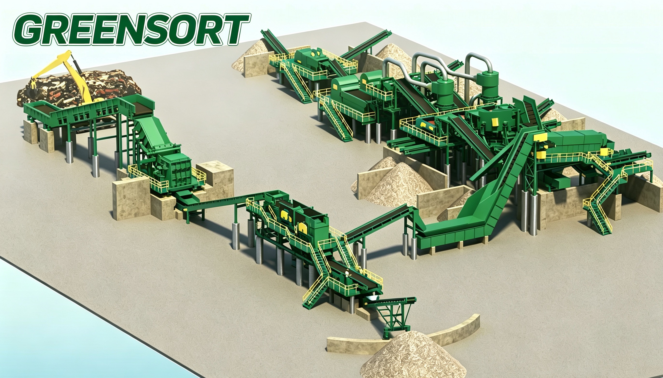 Scrap steel shredding system and sorting system.png